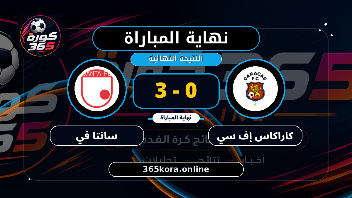 نهاية المباراة.. كاراكاس إف سي 0 - 3 سانتا في