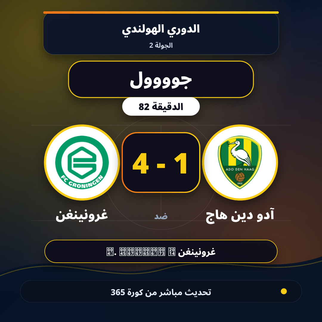 جوووول لـ غرونينغن في الدقيقة 82.. 1 - 4