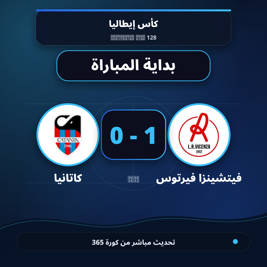 بداية مباراة فيتشينزا فيرتوس و كاتانيا