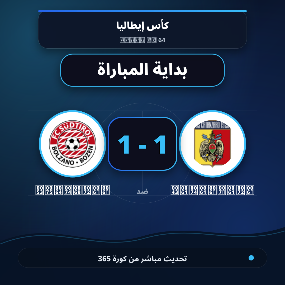 بداية مباراة Catanzaro و Sudtirol