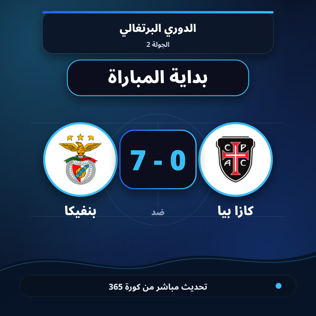 بداية مباراة كازا بيا و بنفيكا