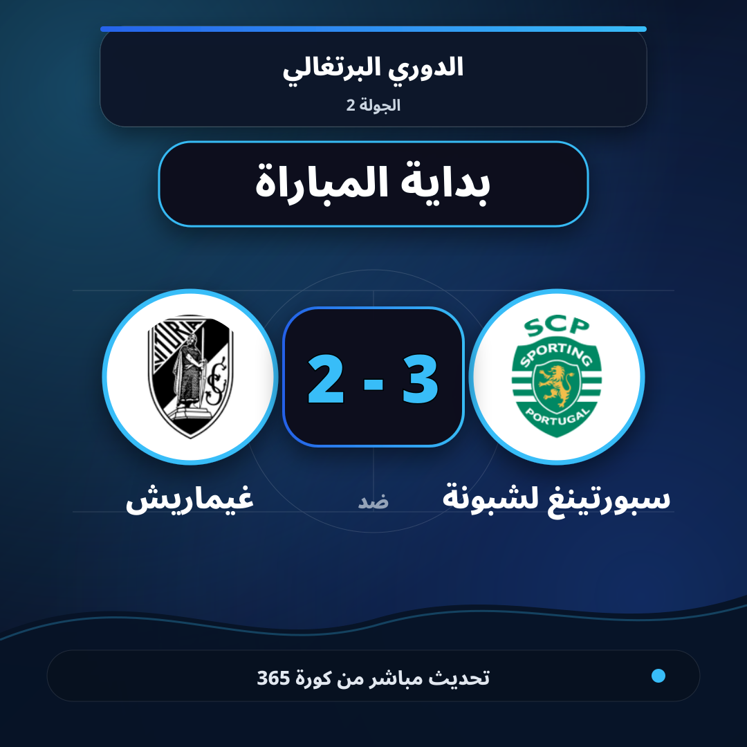 بداية مباراة سبورتينغ لشبونة و غيماريش