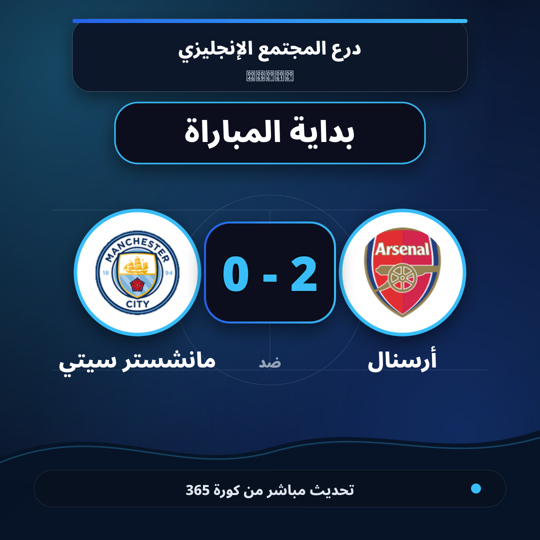 بداية مباراة أرسنال و مانشستر سيتي