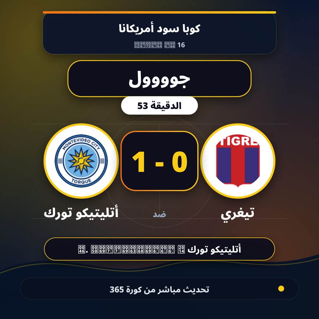 جوووول لـ أتليتيكو تورك في الدقيقة 53.. 0 - 1