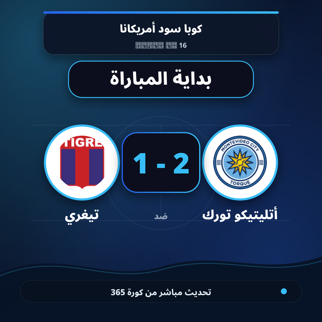 بداية مباراة أتليتيكو تورك و تيغري