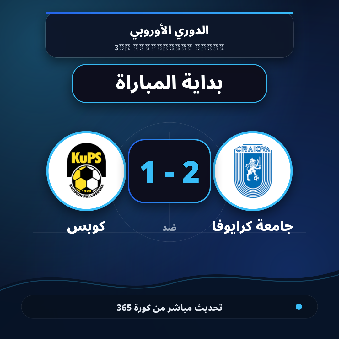 بداية مباراة جامعة كرايوفا و كوبس