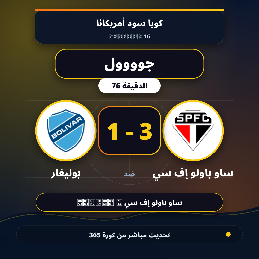 جوووول لـ ساو باولو إف سي في الدقيقة 76.. 3 - 1
