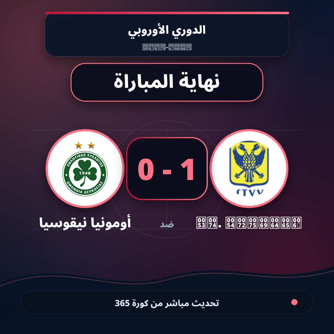 نهاية المباراة.. St. Truiden 1 - 0 أومونيا نيقوسيا